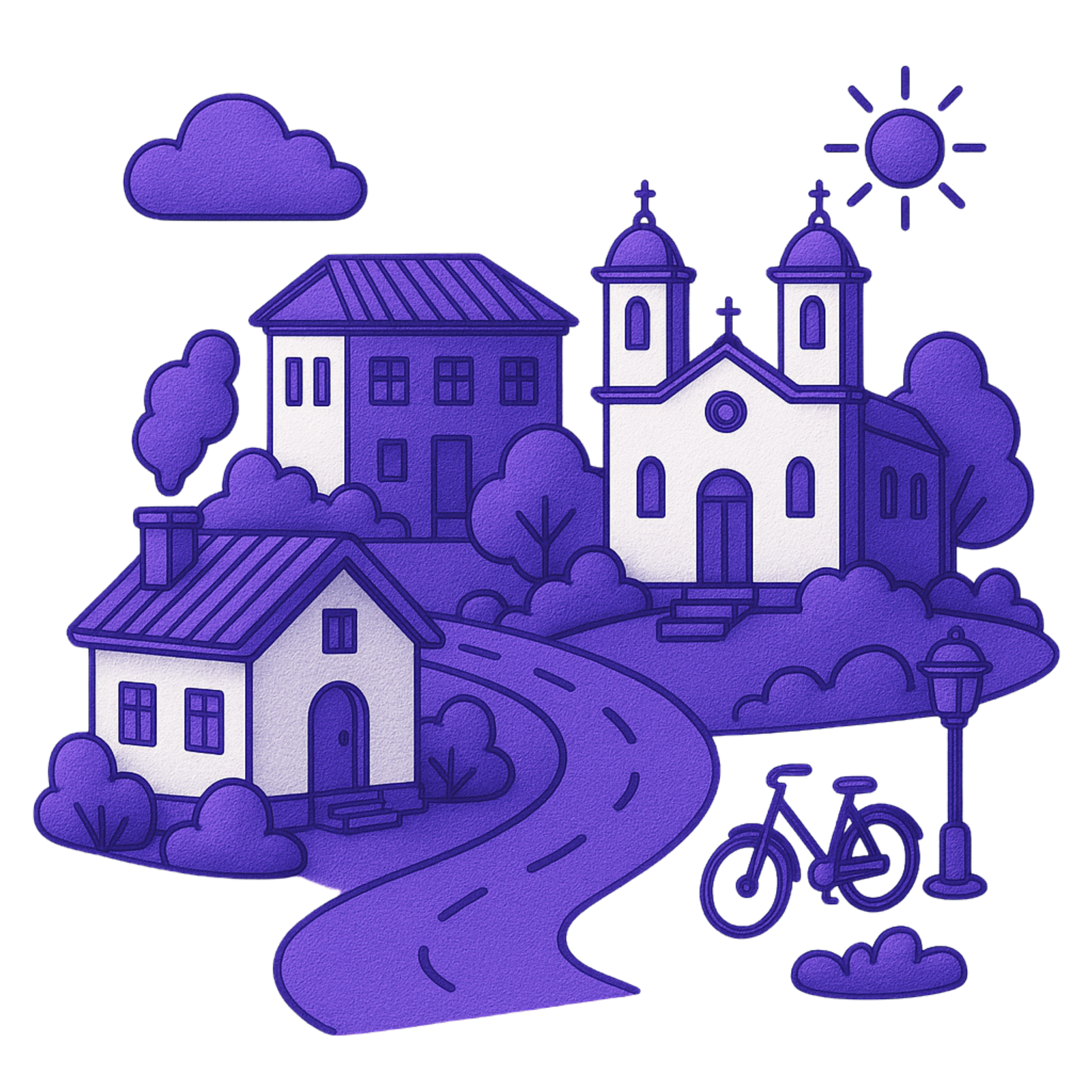 Ilustração de cidade com gestão